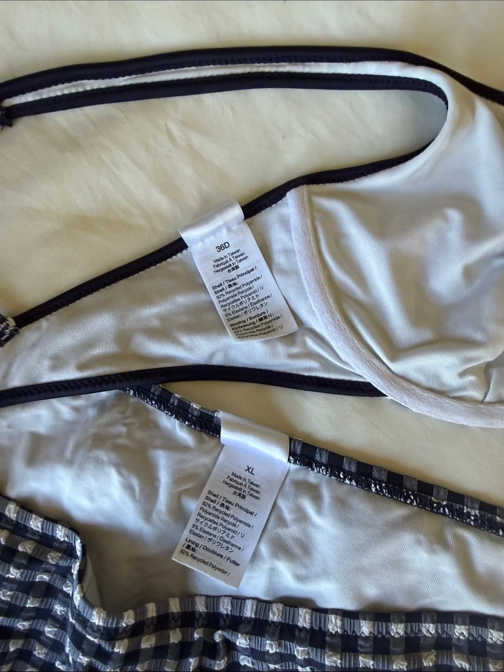 J. Crew navy gingham bikini